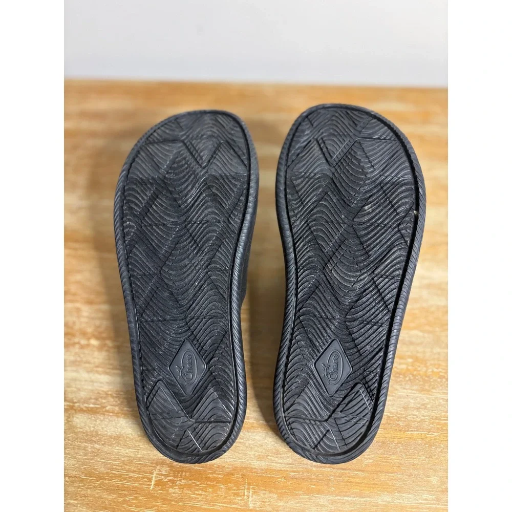 Chaco‎ Kids Slides Tie Dye Rainbow Strap Black Comfort Performance Footwear SZ 5